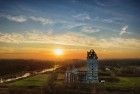 Sunset drone picture of Almere Castle