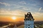 Sunset drone picture of Almere Castle