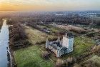 Sunset drone picture of Almere Castle