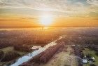 Sunset drone picture of Almere Castle