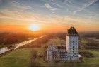 Sunset drone picture of Almere Castle