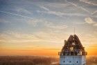 Sunset drone picture of Almere Castle