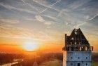 Sunset drone picture of Almere Castle