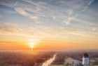 Sunset drone picture of Almere Castle