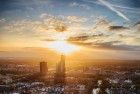 Drone sunset from lake Leeghwaterplas