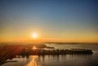 Drone sunset over lake Noorderplassen