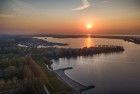 Sunset over lake Noorderplassen