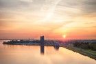 Drone sunset over lake Gooimeer