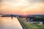 Drone sunset over lake Gooimeer