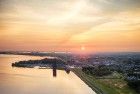 Drone sunset over lake Gooimeer