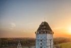 Drone sunset over Almere Castle