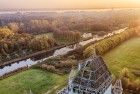 Drone sunset over Almere Castle