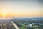 Drone sunset over Almere Castle