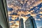 High rise of Almere during sunset