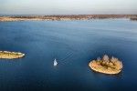 Sailing boat on lake Noorderplassen