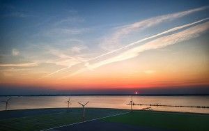 Sunset over Almere Pampus