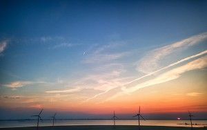 Sunset over Almere Pampus