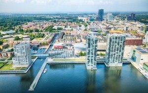 Almere city centre by drone