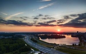 Almere from my drone during sunset