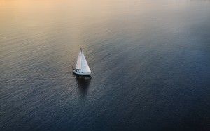 Sailing during sunset