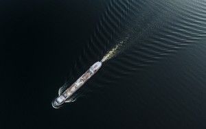 Boat on lake Gooimeer