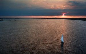 Sailing during sunset