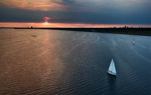 Sailing during sunset