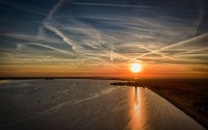Lake Gooimeer from my drone during sunset