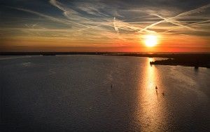 Lake Gooimeer from my drone during sunset