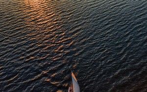 Sailing home during sunset