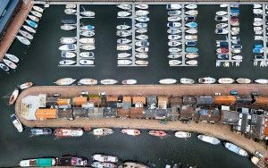 Old and new marina of Bunschoten-Spakenburg