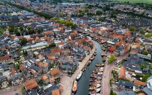 Old Bunschoten-Spakenburg marina by drone