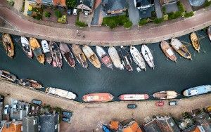 Top-down drone picture of Bunschoten-Spakenburg