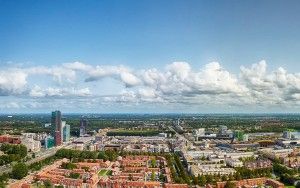 Drone panorama of Almere city centre