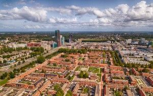 Drone view of the Stedenwijk neighbourhood in Almere