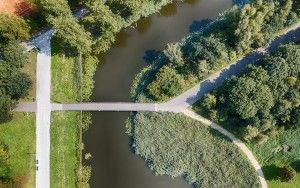 Top-down drone picture of Beatrixpark in Almere