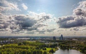 Drone picture from Leeghwaterplas in Almere