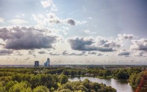 Drone picture of Hanny Schaftpark in Almere