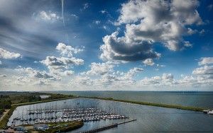 Dutch summer clouds over Oostvaardersdiep