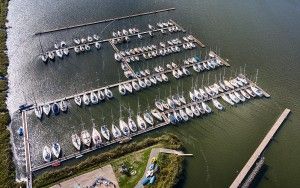 Oostvaardersdiep marina from above