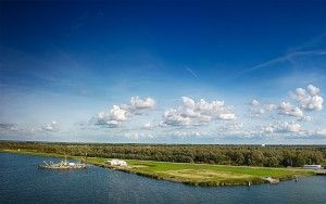 Drone panorama of Oostvaardersdiep