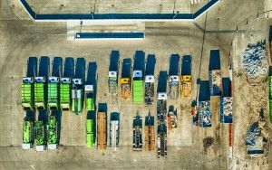 Garbage trucks from my drone