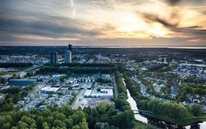 Almere from my drone during sunset