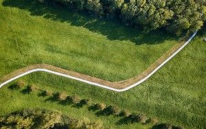 Drone picture of a road leading to...