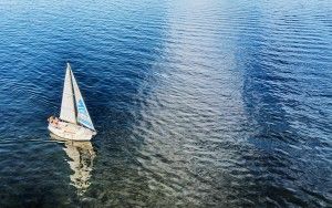 My father sailed on lake Gooimeer as I flew my drone