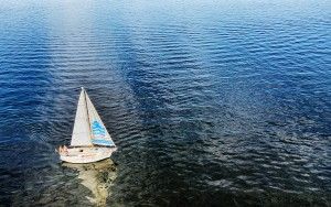 Sailing boat of my father on lake Gooimeer