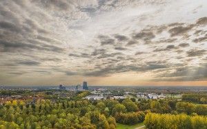 Almere by drone in autumn