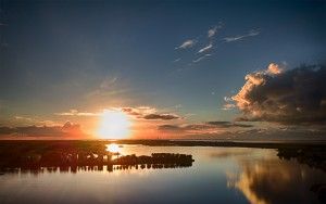 Drone sunset at Noorderplassen