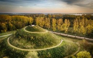 Almere-Boven during sunset in autumn