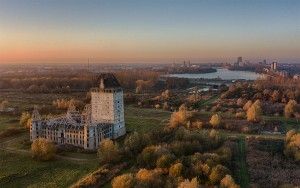 Almere castle during sunset